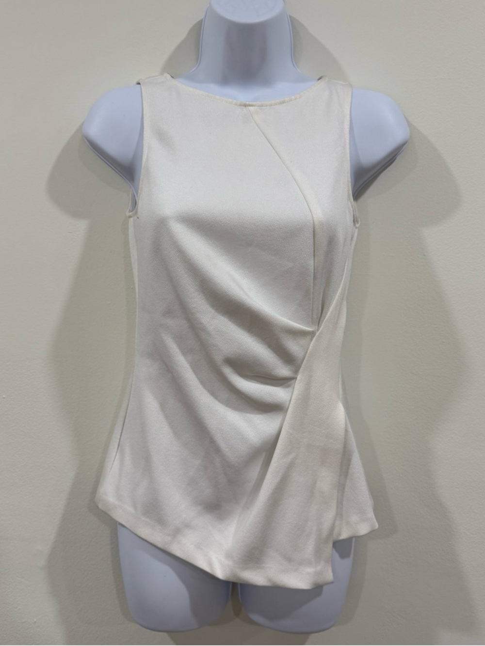 Zara Basic White Sleeveless Draped Women's Top - XS - Picture 1 of 8